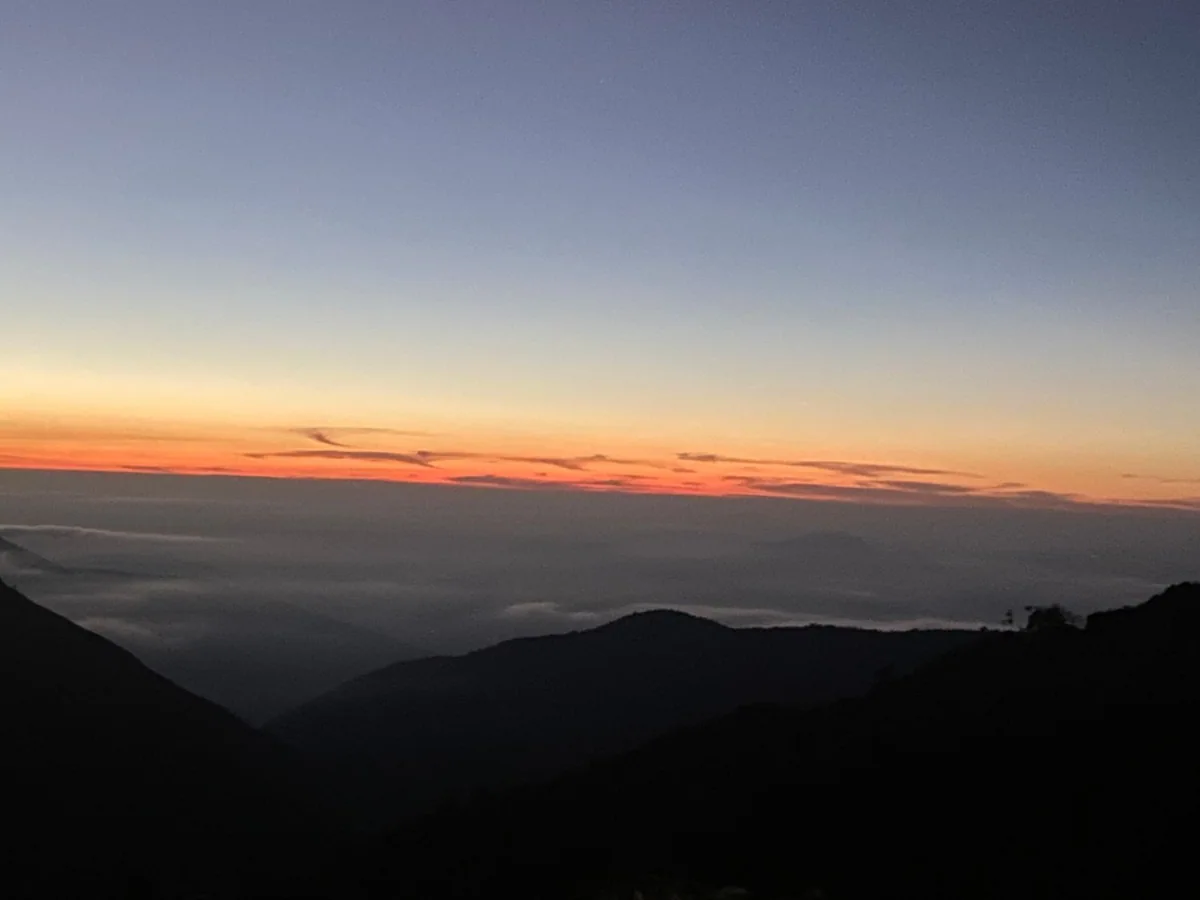 Dawn light on the Annapurna range seen from Poon Hill above Ghorepani